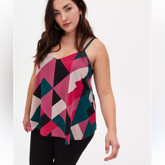 torrid Tops - Torrid Sofie Chiffon Swing‎ Cami Geometric 3XL